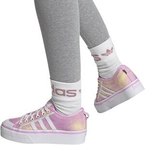 🛍️Adidas Nizza Women Pastel Pink Yellow Platform Canvas Shoes 6M Casual Splatter
